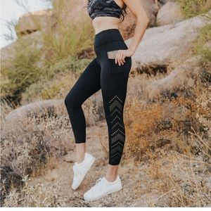 Senita Athletics- Denali Laser Cut Capris- Womens M